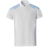 Mascot Food & Care Polo Shirt #colour_white-azure-blue