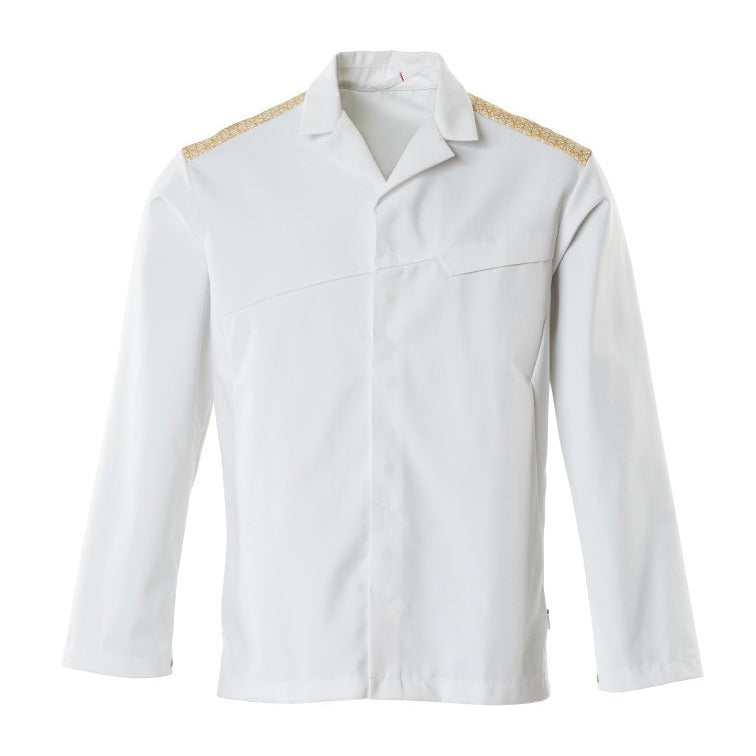 Mascot Food & Care Jacket #colour_white-curry-gold