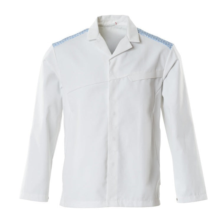 Mascot Food & Care Jacket #colour_white-azure-blue