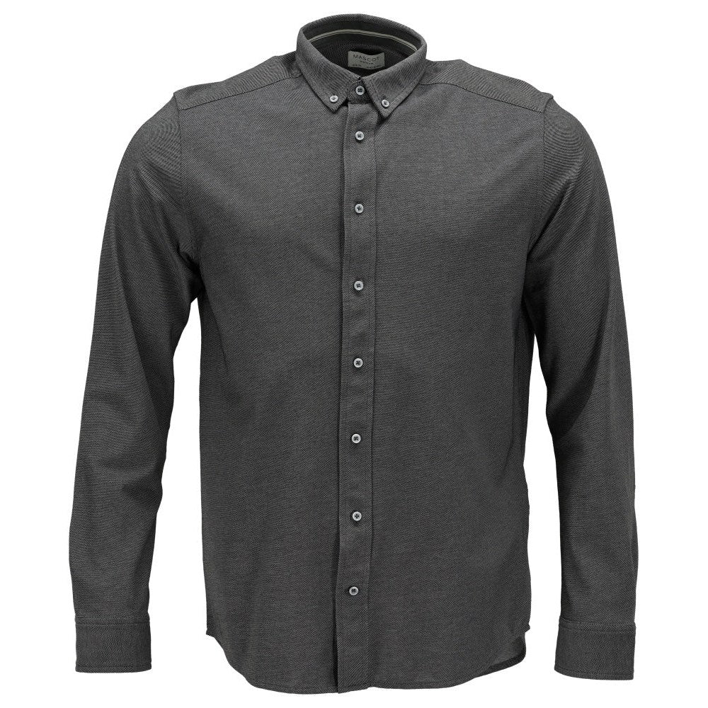 Mascot Frontline Slim Fit Stretch Shirt #colour_dark-anthracite-light-grey-flecked