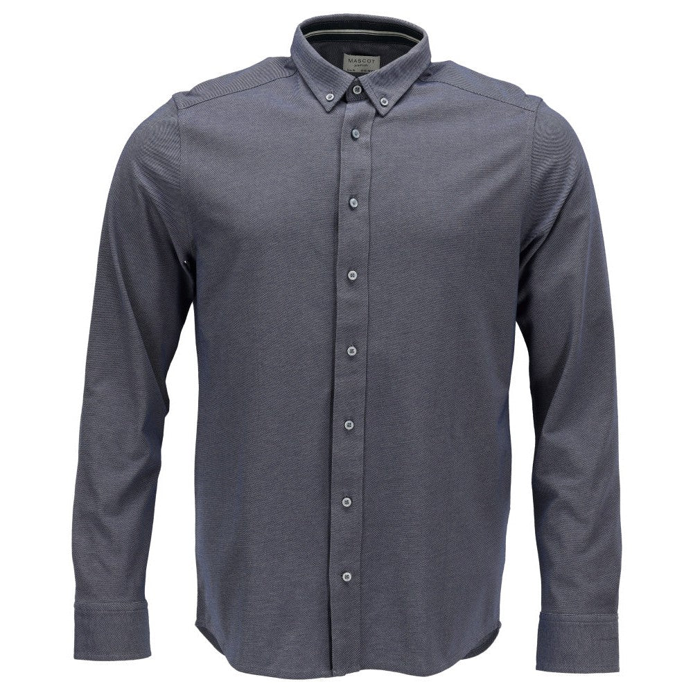 Mascot Frontline Slim Fit Stretch Shirt #colour_blue-flecked