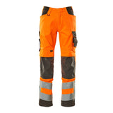 Mascot Safe Supreme Trousers with Kneepad Pockets #colour_hi-vis-orange-dark-anthracite