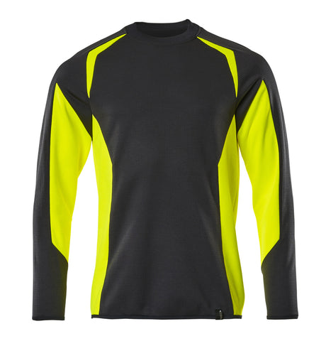 Mascot Accelerate Safe Modern Fit Sweatshirt #colour_black-hi-vis-yellow