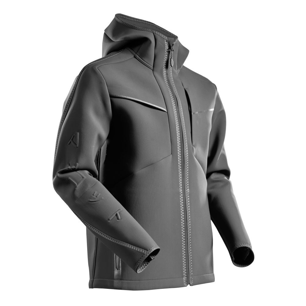 Mascot Customized Softshell Jacket with Hood #colour_stone-grey