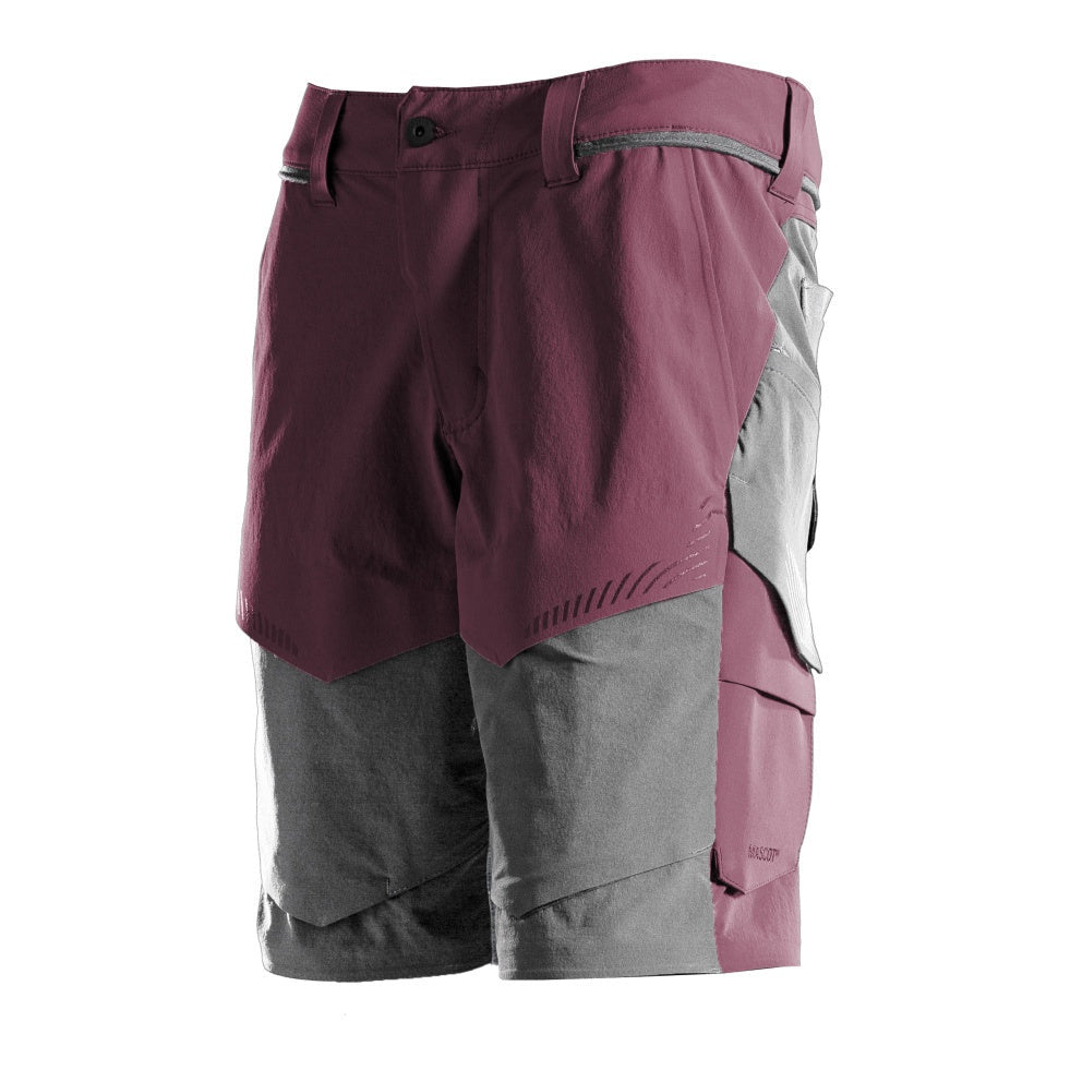 Mascot Customized Stretch Lightweight Shorts - Bordeaux/Stone Grey #colour_bordeaux-stone-grey
