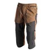 Mascot Customized Craftsmen's 3/4 Trousers with Kneepad Pockets - Nut Brown/Black #colour_nut-brown-black