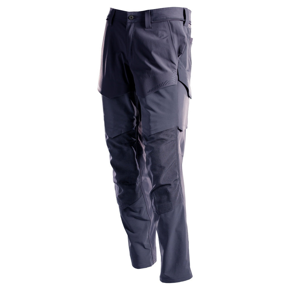 Mascot Customized Stretch Trousers with Kneepad Pockets - Dark Navy #colour_dark-navy