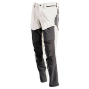 Mascot Customized Stretch Trousers with Kneepad Pockets - White/Stone Grey #colour_white-stone-grey