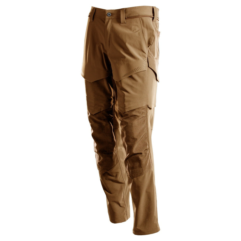 Mascot Customized Stretch Trousers with Kneepad Pockets - Nut Brown #colour_nut-brown