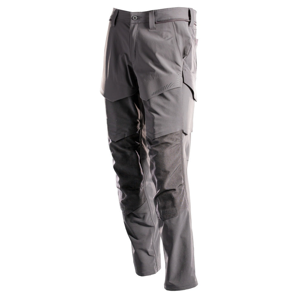 Mascot Customized Stretch Trousers with Kneepad Pockets - Stone Grey #colour_stone-grey