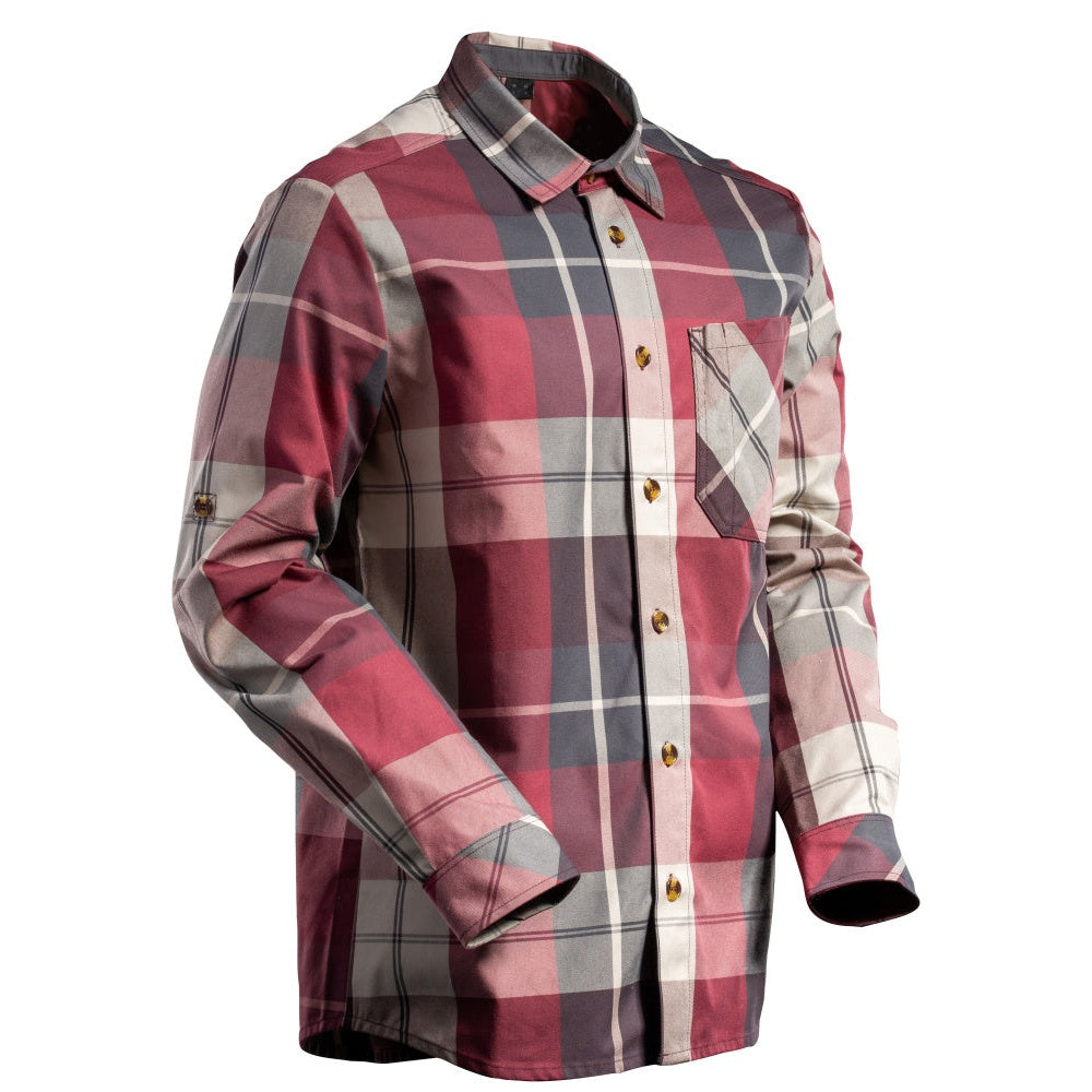 Mascot Customized Checked Flannel Shirt #colour_bordeaux-checked