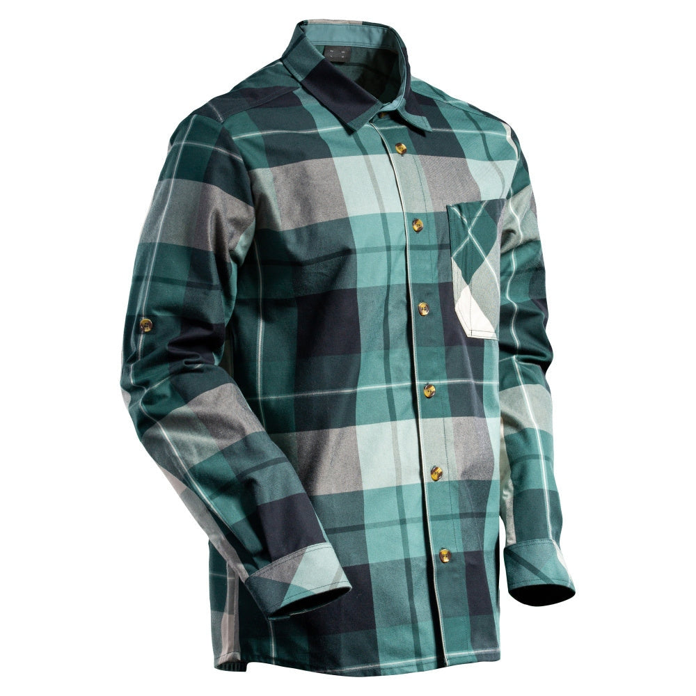 Mascot Customized Checked Flannel Shirt #colour_forest-green-checked