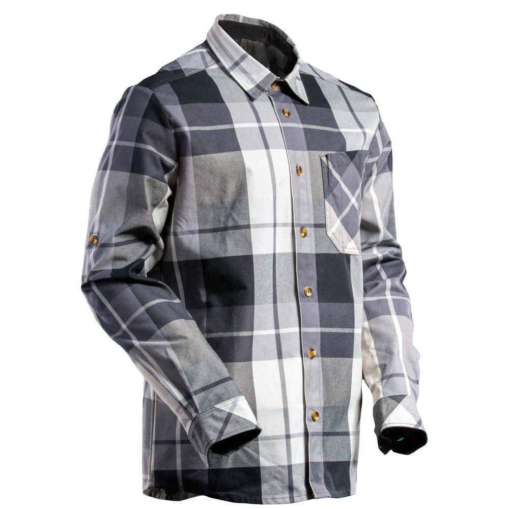 Mascot Customized Checked Flannel Shirt #colour_stone-grey-checked