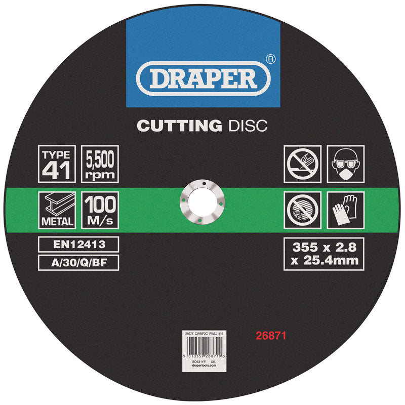 Draper Cutting Discs (355 x 2.8 x 25.4mm)