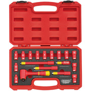 Draper 1/4" Square. Drive. VDE Socket Set (18 Piece)