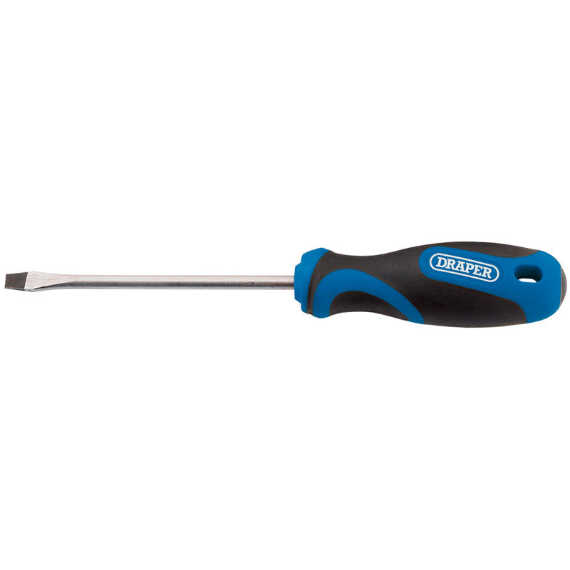 Draper 5.0 x 100mm Plain Slot Screwdriver with Soft Grip Handles