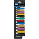Draper 3/8" Sq. Dr. Metric Coloured Deep Socket Set (12 Piece)