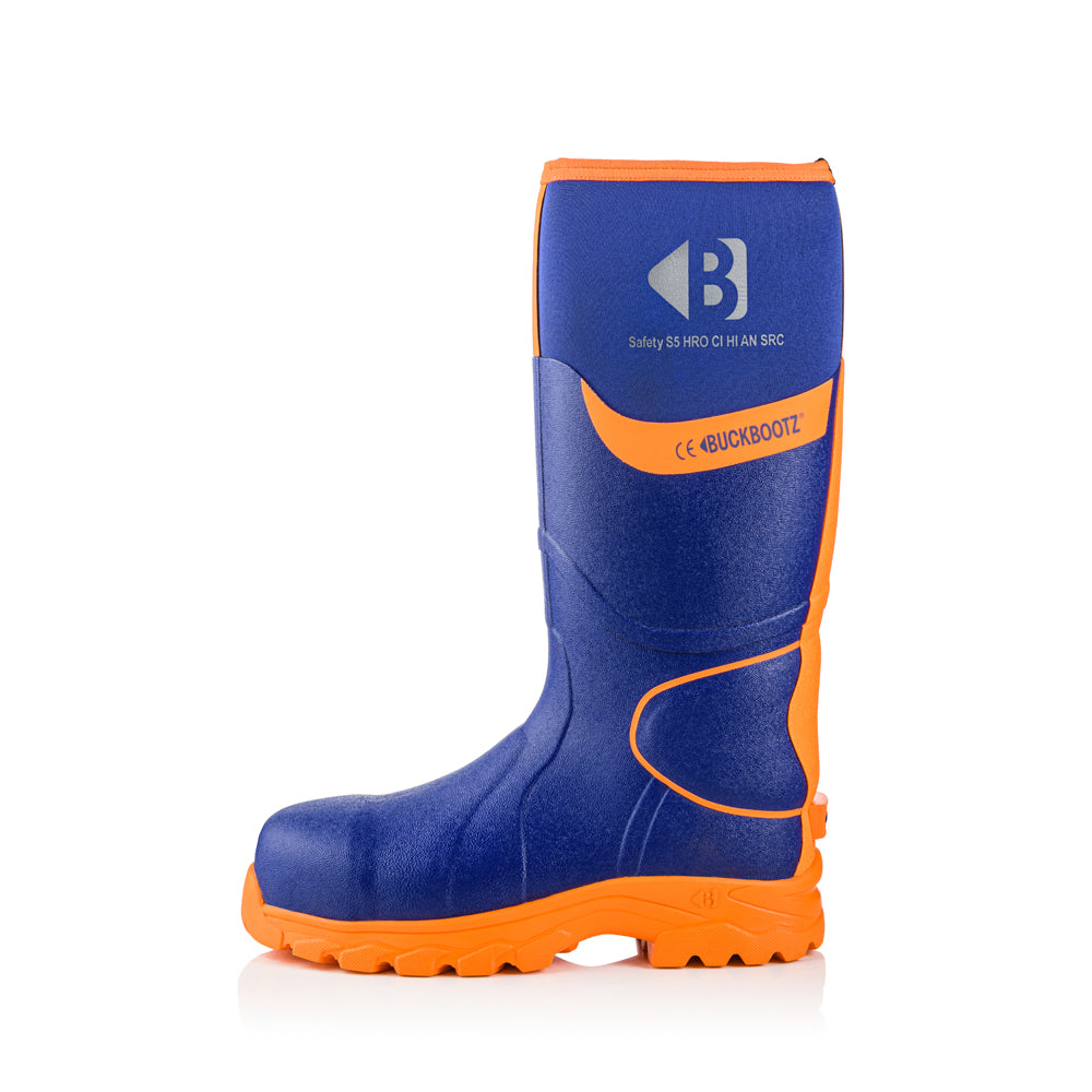 Buckbootz BBZ8000 High Visibility Neoprene/Rubber Safety Wellington Boots