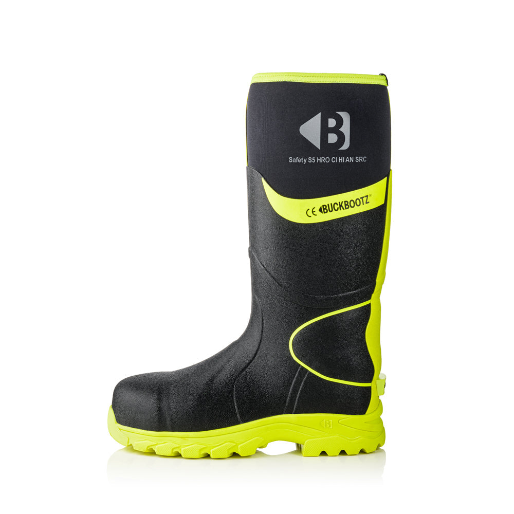 Buckbootz BBZ8000 High Visibility Neoprene/Rubber Safety Wellington Boots