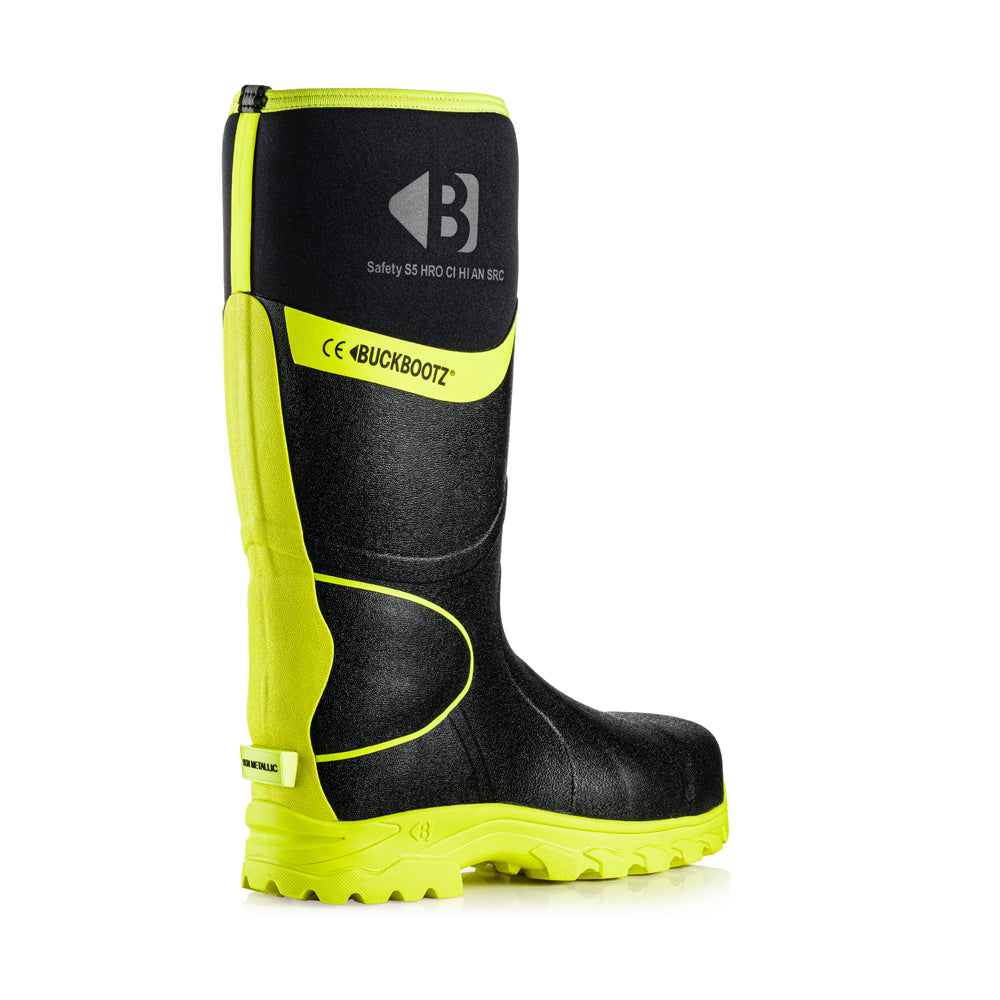 Buckbootz BBZ8000 High Visibility Neoprene/Rubber Safety Wellington Boots