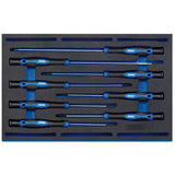 Draper Extra Long Precision Screwdriver Set in 1/4 Drawer EVA Insert Tray (8 Piece)
