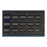 Draper 1/2" Sq. Dr. Impact Socket Set in 1/4 Drawer EVA Insert Tray (15 Piece)