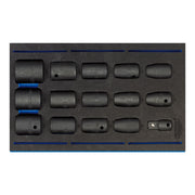 Draper 1/2" Sq. Dr. Impact Socket Set in 1/4 Drawer EVA Insert Tray (15 Piece)