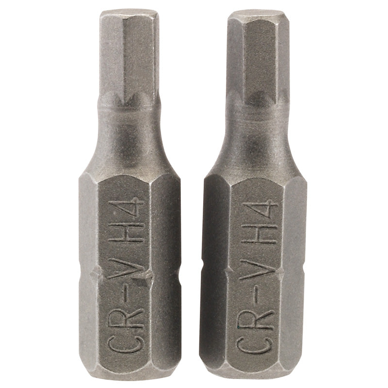 Draper 4mm 1/4" Hex. Hexagonal Insert Bit 25mm Long x 2
