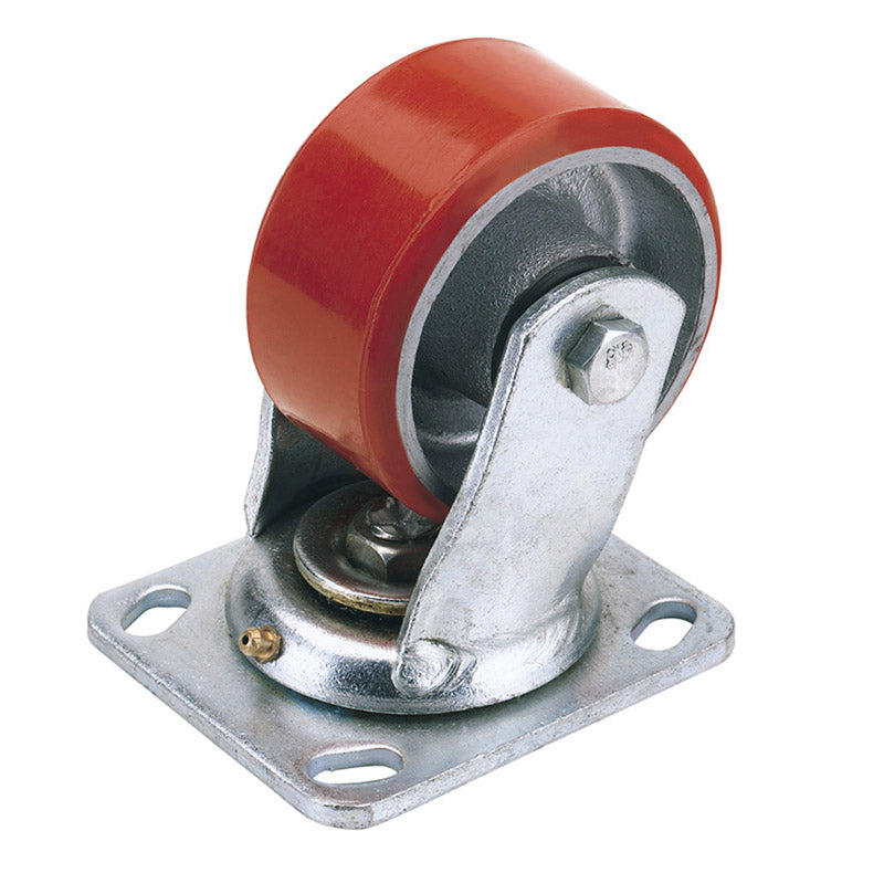 Draper 160mm Dia. Swivel Plate Fixing Heavy Duty Polyurethane Wheel - S.W.L. 400Kg