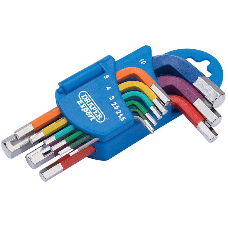 Draper Metric Coloured Short Arm Hexagon Key Set (9 Piece)