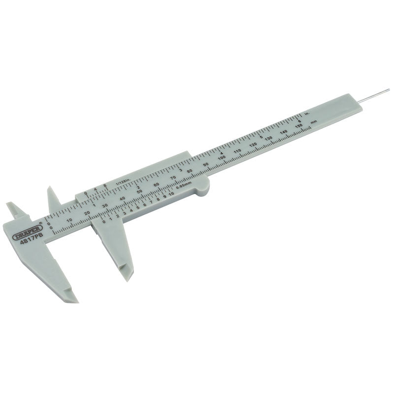 Draper 0 - 150mm or 6" Plastic Vernier Caliper