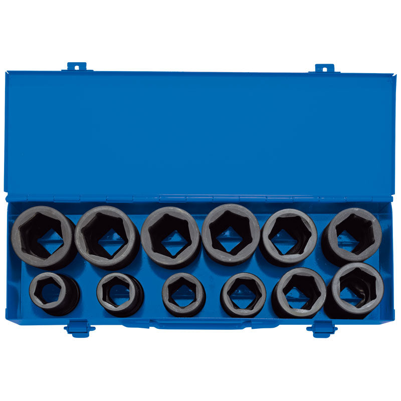 Draper 3/4" Sq. Dr. Combined MM/AF Deep Impact Socket Set in Metal Case (12 Piece)