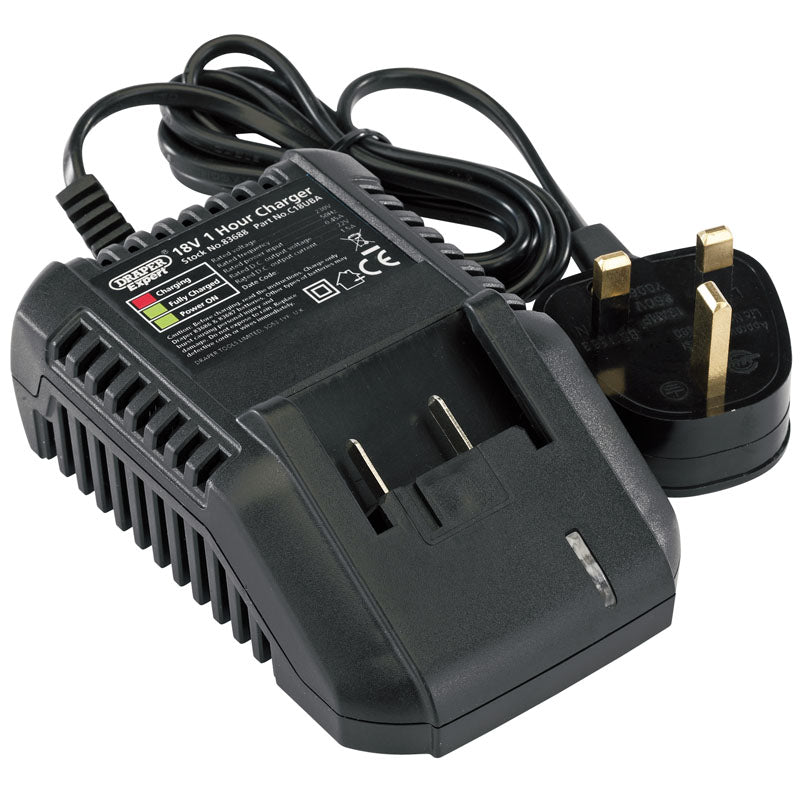 Draper Expert 18V Universal Battery Charger for Li-Ion and Ni-Cd Battery Packs