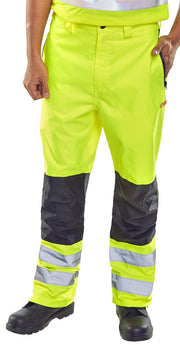 Beeswift Contrast Hi Viz Trousers Saturn Yellow