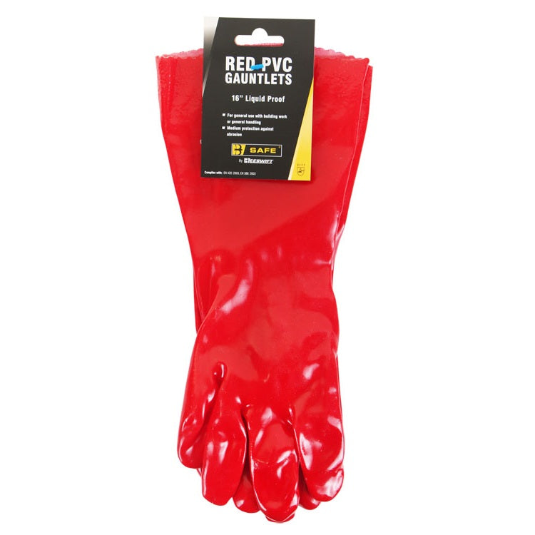 Bsafe PVC Gauntlet 16" Red