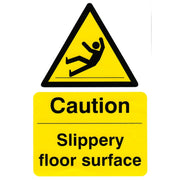 Bsafe Caution Slippery Floor Surface Sign White/Yellow