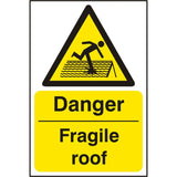Bsafe Danger Fragile Roof Sign White/Yellow