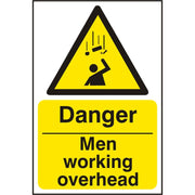 Bsafe Danger Men Working Overhead Sign White/Yellow