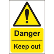 Bsafe Danger Keep Out Sign White/Yellow