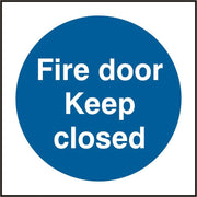 Bsafe Fire Door Keep Closed Sign White/Blue