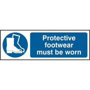 Bsafe Protective Footwear Must Be Worn Sign White/Blue