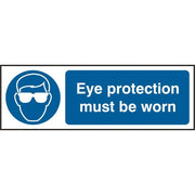 Bsafe Eye Protection Must Be Worn Sign White/Blue