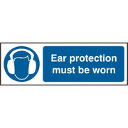 Bsafe Ear Protection Must Be Worn Sign White/Blue