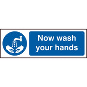 Bsafe Now Wash Your Hands Sign White/Blue
