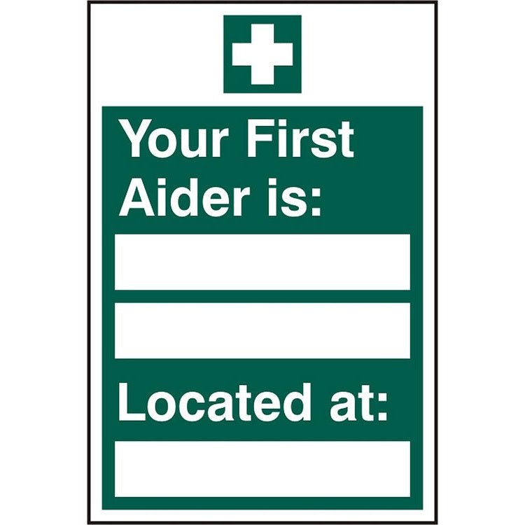 Bsafe Your First Aider Is Located At Sign Green