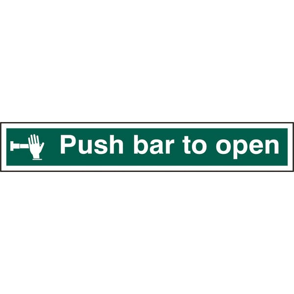 Bsafe Push Bar To Open Sign Green