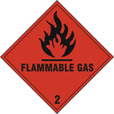 Bsafe Flammable Gas Sign White/Red