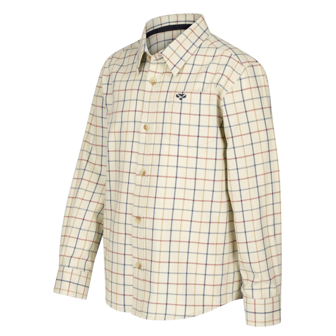 Hoggs of Fife Ambassador Junior Premier Shirt Ivory Navy