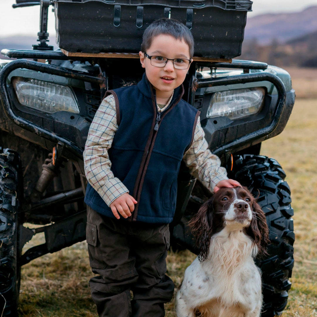 Hoggs of Fife Ambassador Junior Premier Shirt Ivory Navy