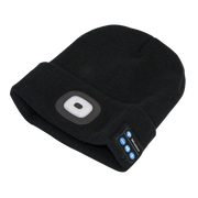 Sealey Beanie Hat 4 SMD LED USB Rechargeable with Wireless Headphones